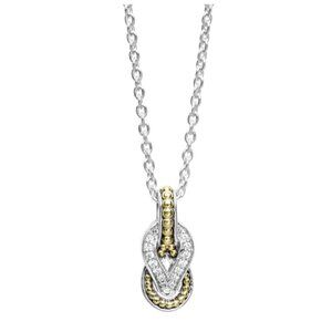 Newport  Petite Two-Tone Knot Diamond Pendant Necklace from Lagos